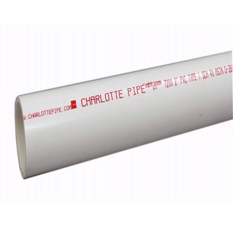 Charlotte Pipe Schedule 40 PVC DWV Pipe 2 in. D X 10 ft. L Plain End 280 psi