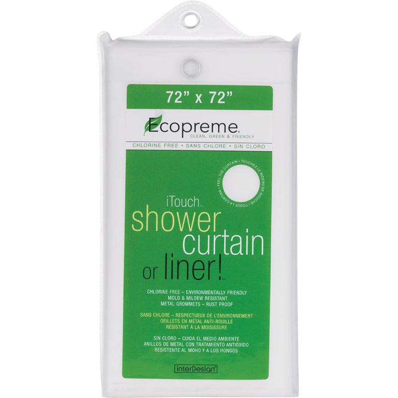 iDesign Ecopreme 72 in. H X 72 in. W White Soft Shower Curtain Liner EVA