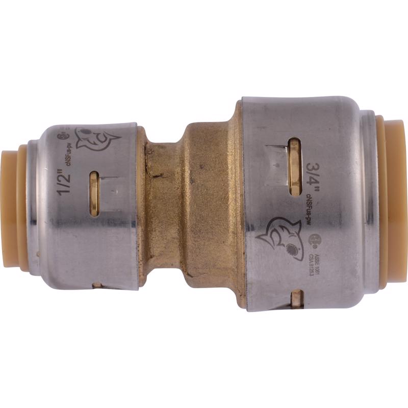 SharkBite Push to Connect 3/4 in. PTC X 1/2 in. D PTC Brass Reducing Coupling