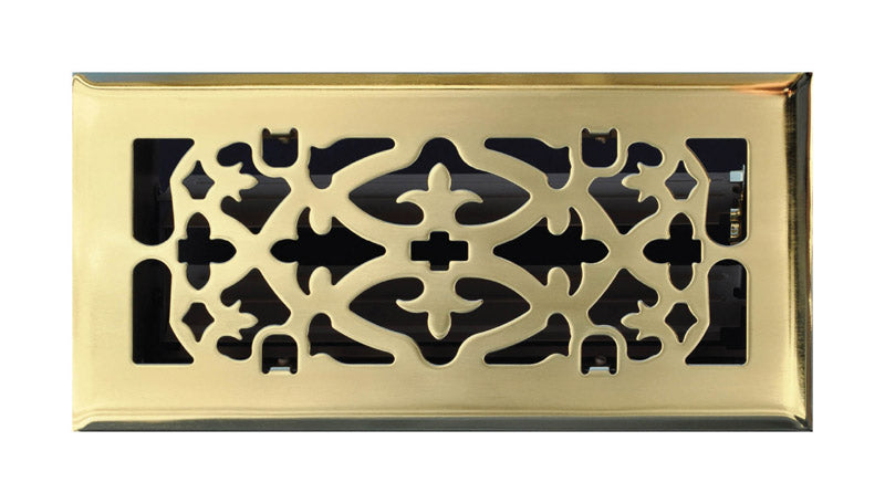 Tru Aire 4 in. H X 12 in. W 1-Way Polished Steel Floor Diffuser