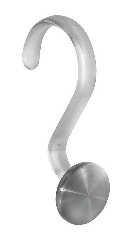 iDesign Silver Plastic/Stainless Steel Shower Curtain Rings 12 pk