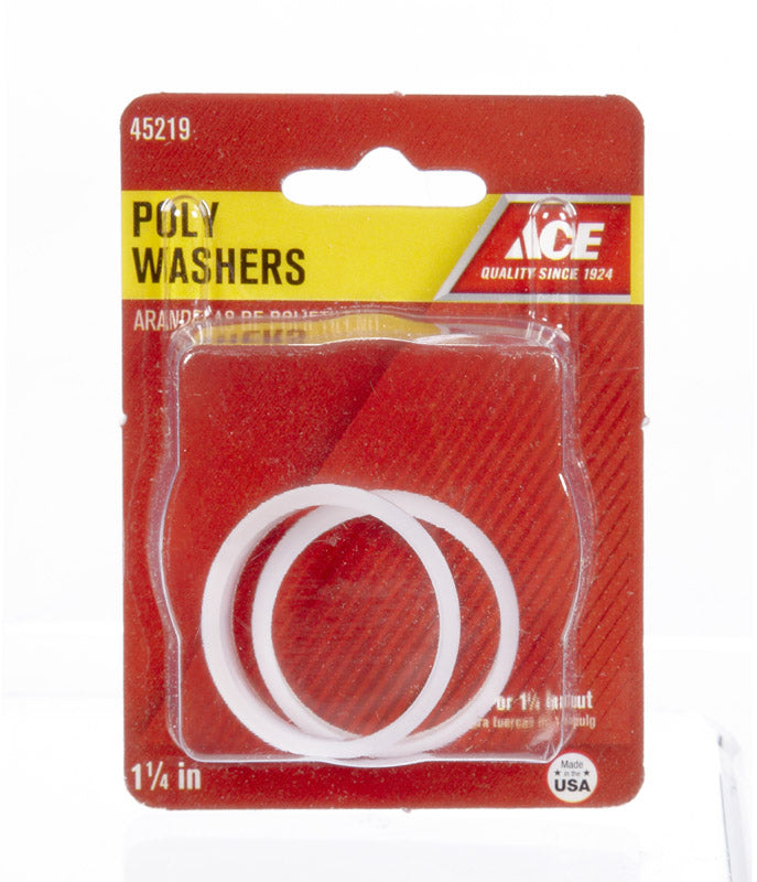 Ace 1-1/4 in. D Rubber Poly Washer 2 pk