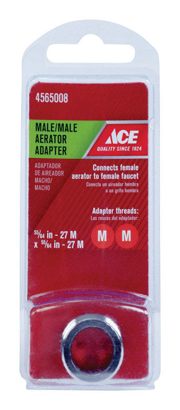 Ace Male Thread 55/64 in. x 55/64 in. Chrome Aerator Adapter