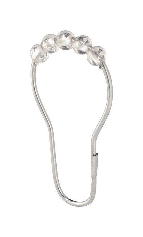 iDesign Chrome Silver Metal Shower Curtain Rings 12 pk