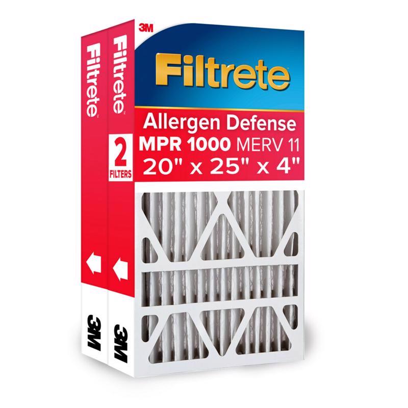 Filtrete 20 in. W X 25 in. H X 4 in. D Pleated 1000 MPR Pleated Allergen Air Filter 2 pk