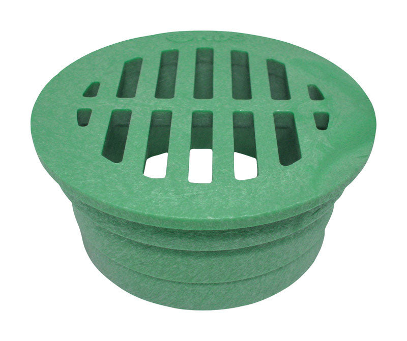 NDS 3 in. Green Round Polyethylene Drain Grate