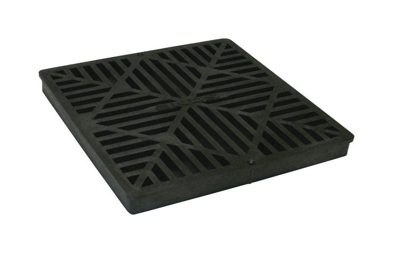 NDS 12 in. Black Square Polyolefin Drain Grate