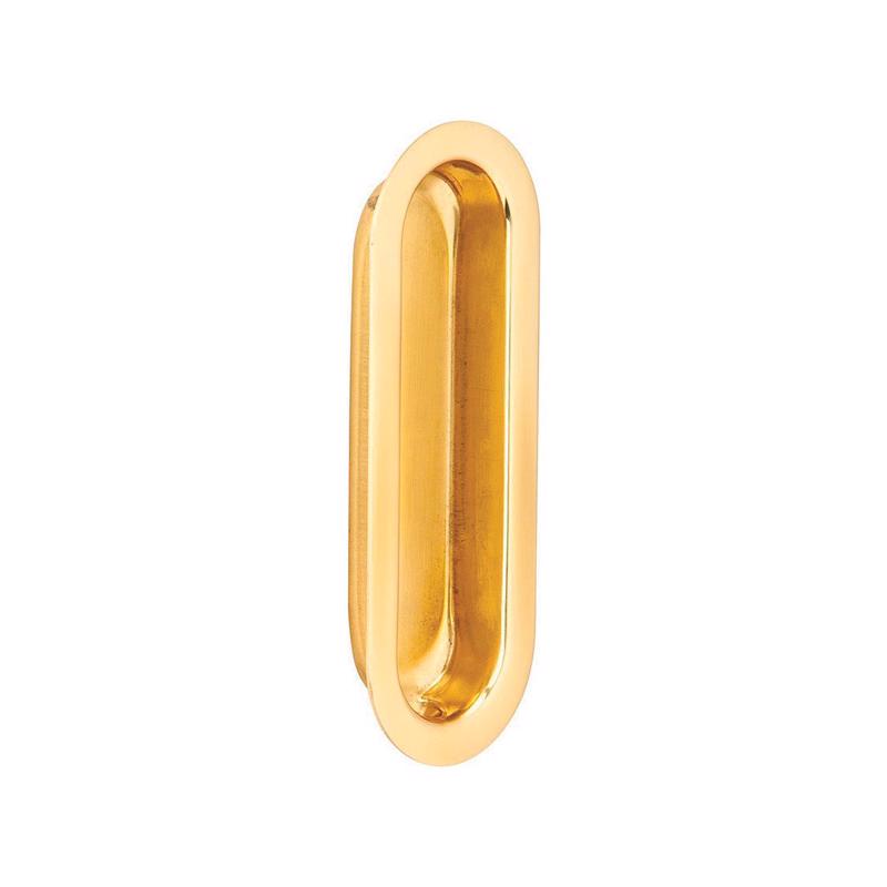 Ives 3-9/16 in. L Bright Brass Gold Brass Flush Mortise Finger Pull
