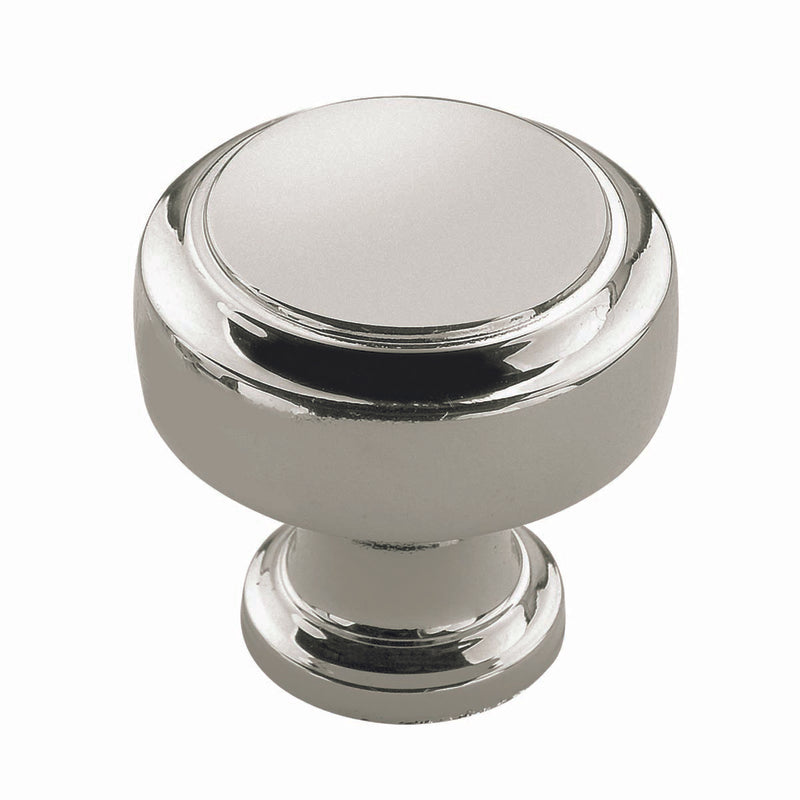 Amerock Highland Ridge Collection Round Cabinet Knob 1-3/16 in. D 1-1/4 in. Polished Nickel 1 pk