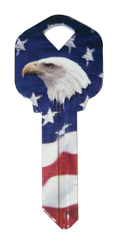 HILLMAN Wackey Flag & Eagle House/Office Universal Key Blank KW1 Single
