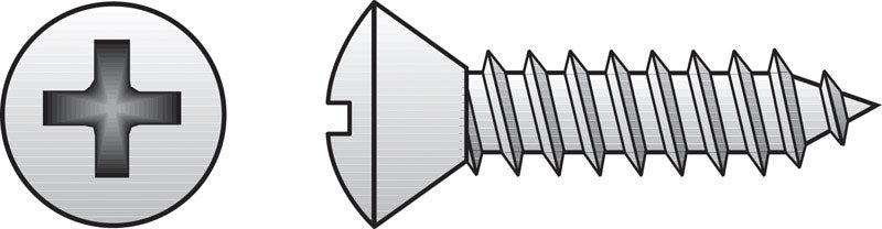 HILLMAN No. 6 Ga. X 5/8 in. L Phillips Flat Head Sheet Metal Screws 100 pk