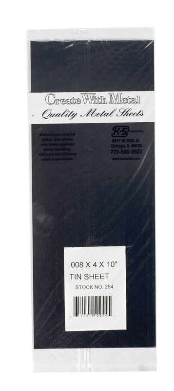 K&S 0.008 in. X 4 in. W X 10 in. L Tin Sheet Metal