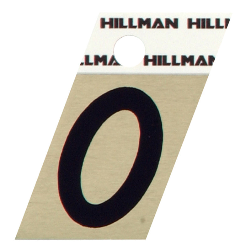 HILLMAN 1.5 in. Reflective Black Vinyl Self-Adhesive Letter O 1 pc