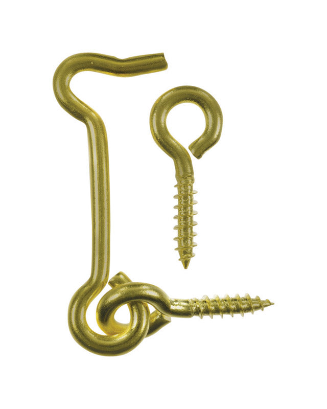 Ace Small Polished Brass Green Brass 2 in. L Hook and Eye 1 pk