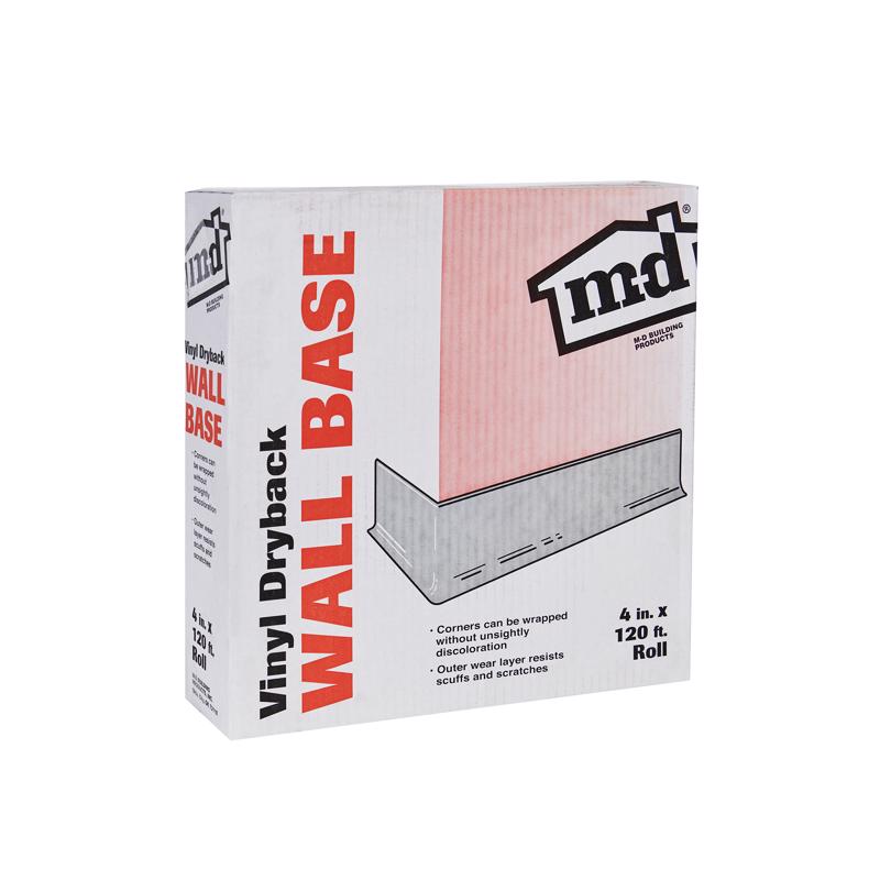 M-D BUILDING PRODUCTS 4 in. H X 0.08 in. W X 120 ft. L Dry Back Snow White Vinyl Wall Base