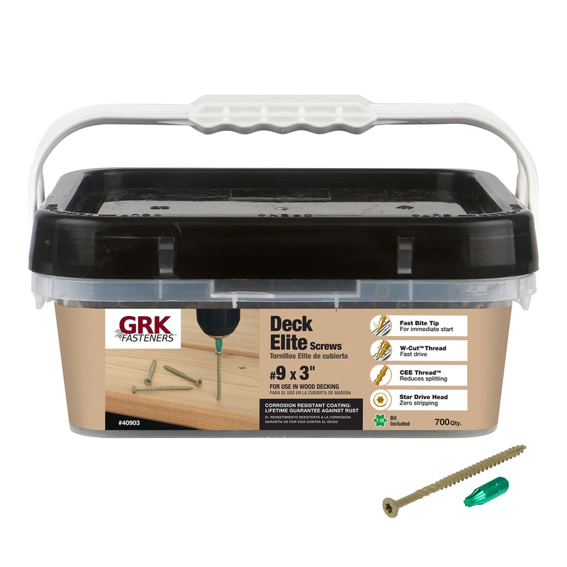 GRK Fasteners Deck Elite No. 9 in. X 3 in. L Tan Star Star Head Deck Screws 700 pk