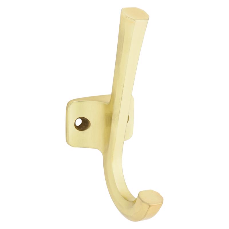 National Hardware Powell Medium Brushed Gold Aluminum 4-15/16 in. L Angled Hook 60 lb 1 pk