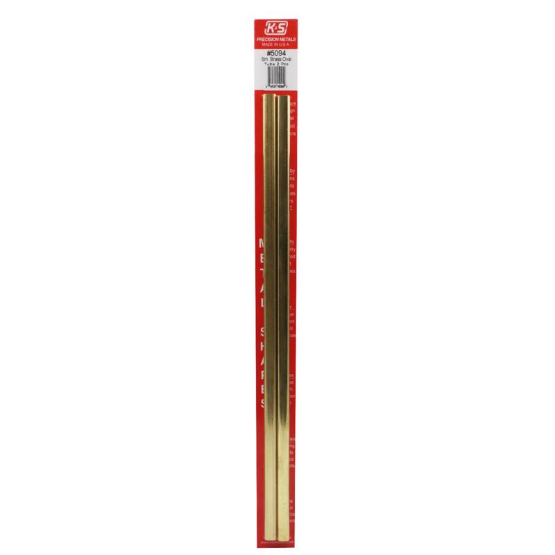 K&S .350 in. W X 12 in. L Oval Brass Tube 1 pk