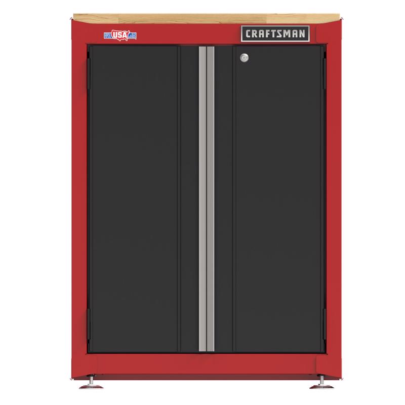 Craftsman 42 in. H X 26.5 in. W X 22.75 in. D Black/Red Steel 2-Door Cabinet