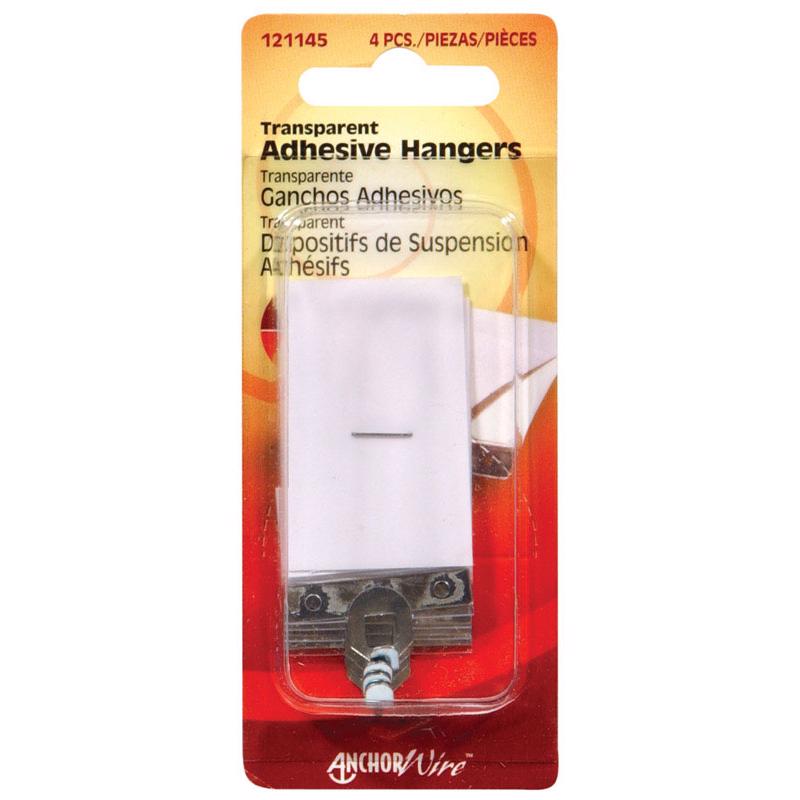 HILLMAN Transparent Adhesive Hangers 1-1/2 lb 4 pk