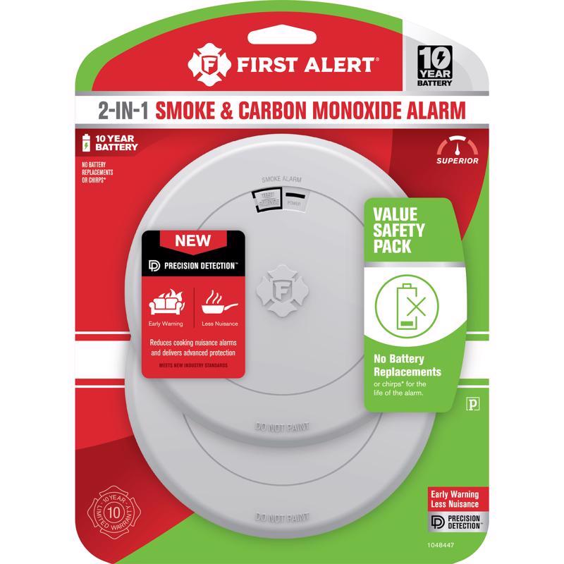 First Alert Battery-Powered Electrochemical/Photoelectric Smoke and Carbon Monoxide Detector 2 pk