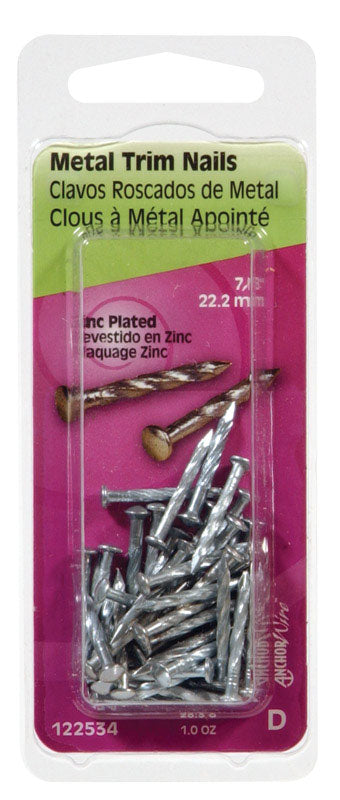 HILLMAN Anchor Wire 7/8 in. Trim Zinc-Plated Steel Nail Flat Head 1 oz