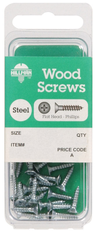 HILLMAN No. 14 X 2 in. L Phillips Zinc-Plated Coarse Wood Screws 1 pk