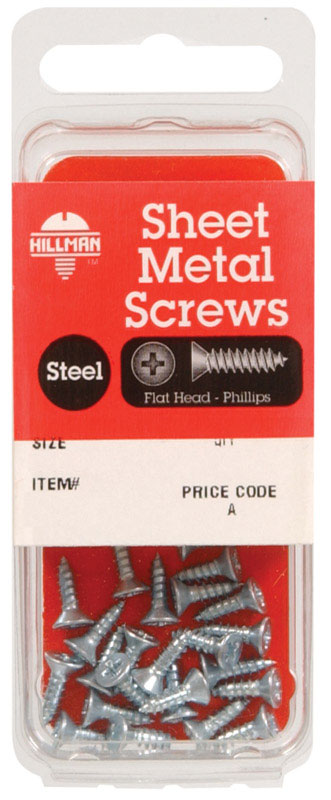 HILLMAN No. 10 Ga. X 1 in. L Phillips Flat Head Sheet Metal Screws 1 pk