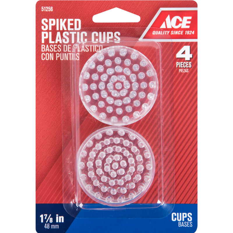 Ace Plastic Furniture Cups W/Spikes Clear Round 1-7/8 in. W 4 pk