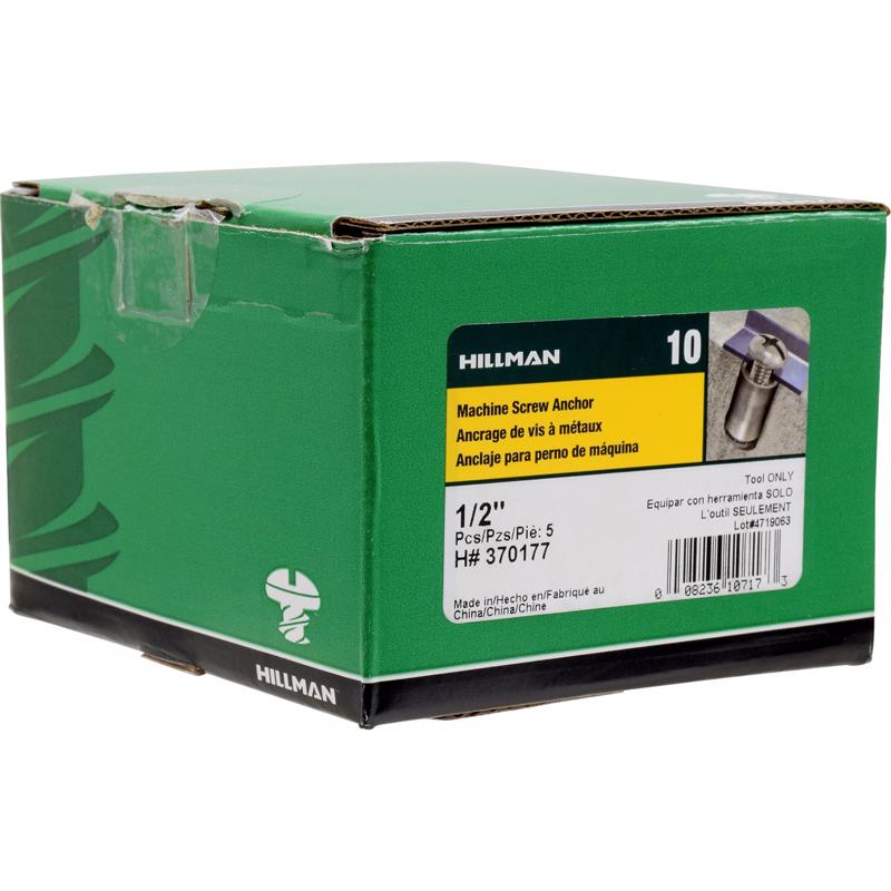 HILLMAN 1/2 in. D X 4.25 in. L Carbon Steel Round Head Setting Tool Machine Screw Anchor 1 pk