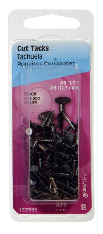 HILLMAN Anchor Wire No. 6 X 1/2 in. L Blue Steel Cut Tacks 1 pk
