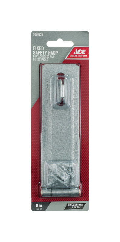 Ace Galvanized Steel 6 in. L Fixed Staple Safety Hasp 1 pk