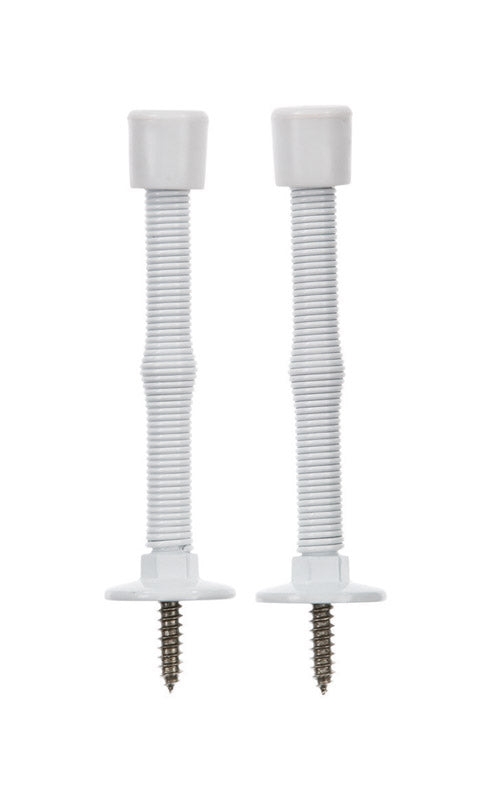 Ace 3 in. W Metal White Spring Door Stop Mounts to door and wall 0 in.