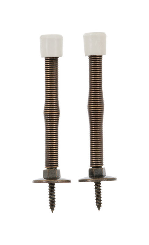 Ace 3 in. W Metal Antique Gold Spring Door Stop Mounts to door and wall 0 in.