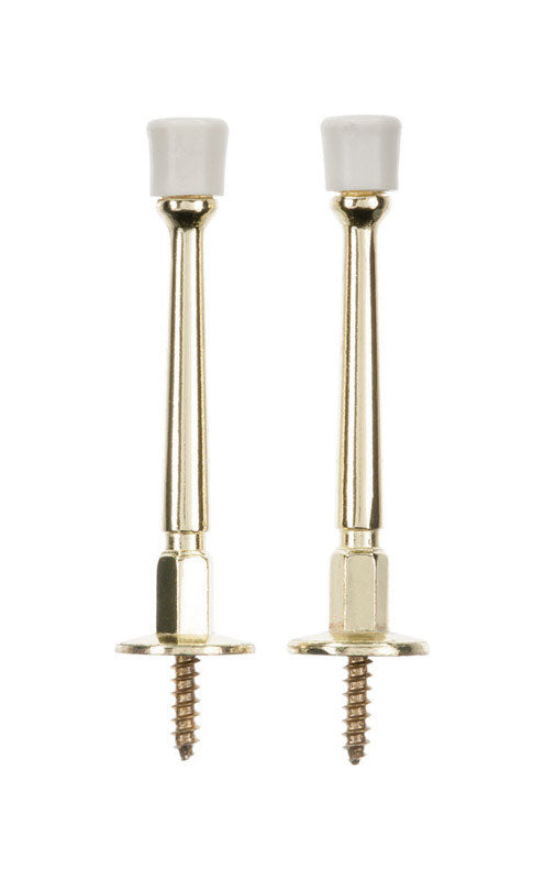 Ace 3 in. W Metal Bright Gold Rigid Door Stop Mounts to door and wall 1/8 in.