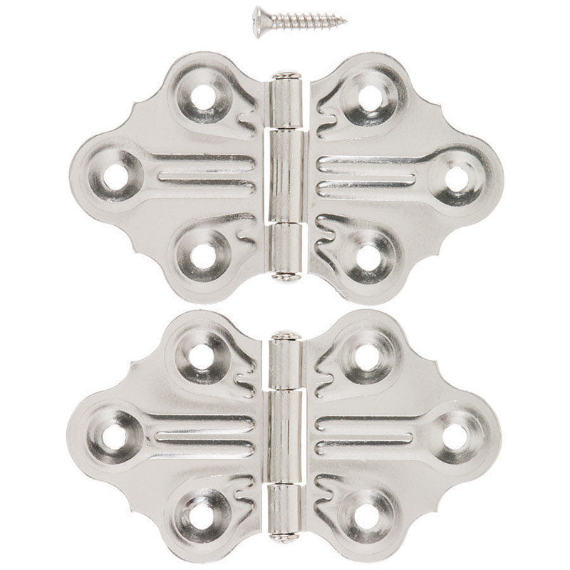 Ace 1.4 in. W X 1-1/4 in. L Nickel Steel Cabinet Hinge 2 pk