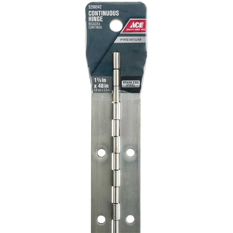 Ace 1-1/2 in. W X 48 in. L Stainless Steel Continuous Hinge 1 pk