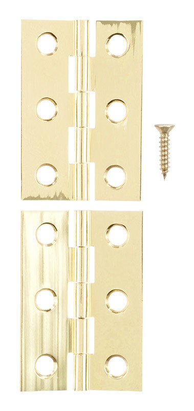 Ace 2 in. W X 1-3/8 in. L Polished Brass Brass Broad Hinge 2 pk