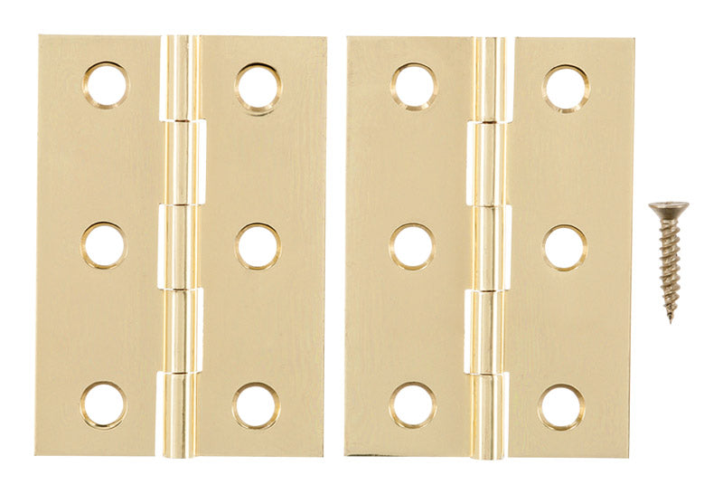 Ace 2-1/2 in. W X 1-3/4 in. L Polished Brass Brass Broad Hinge 2 pk