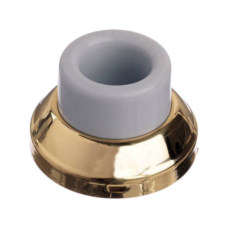 Ace 1-7/8 in. W Solid Brass Brass Yellow Wall Door Stop Mounts to door and wall 1/8 in.