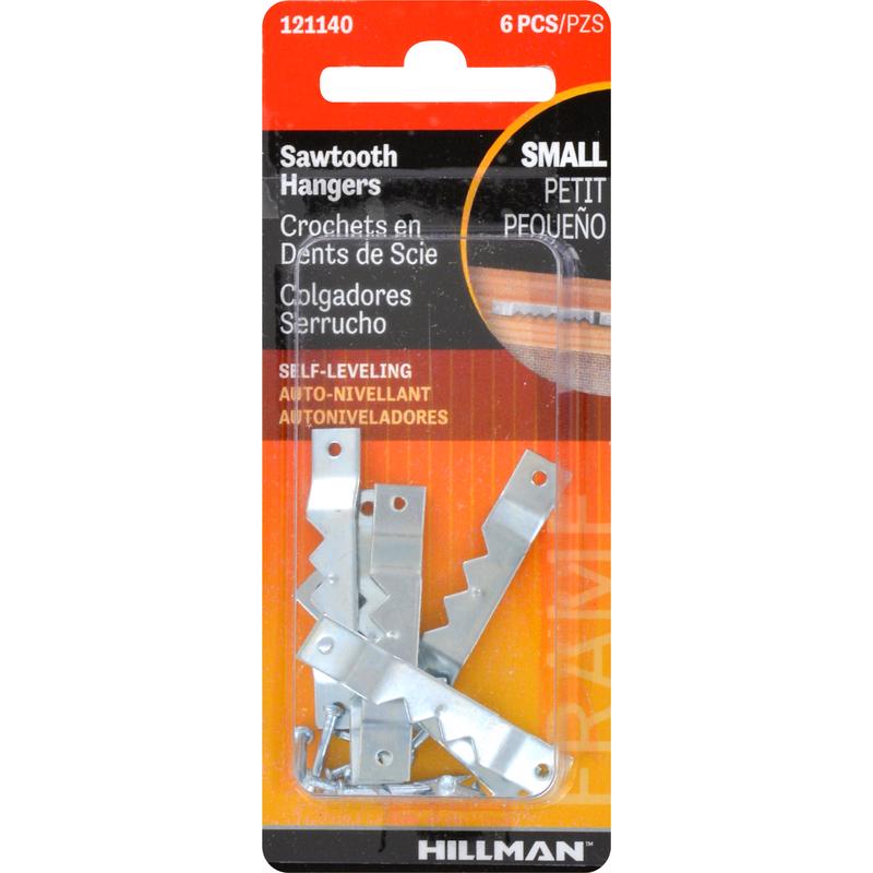 HILLMAN Zinc Silver Small Sawtooth Hanger 1 lb 6 pk