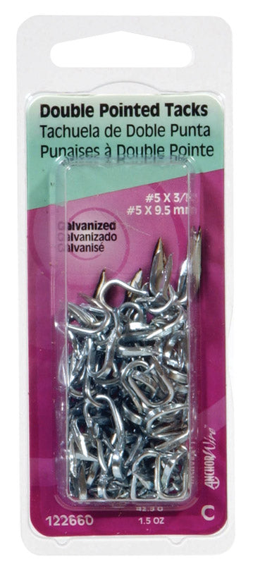 HILLMAN Anchor Wire No. 9 X 7/16 in. L Galvanized Steel Double Point Tacks 1 pk