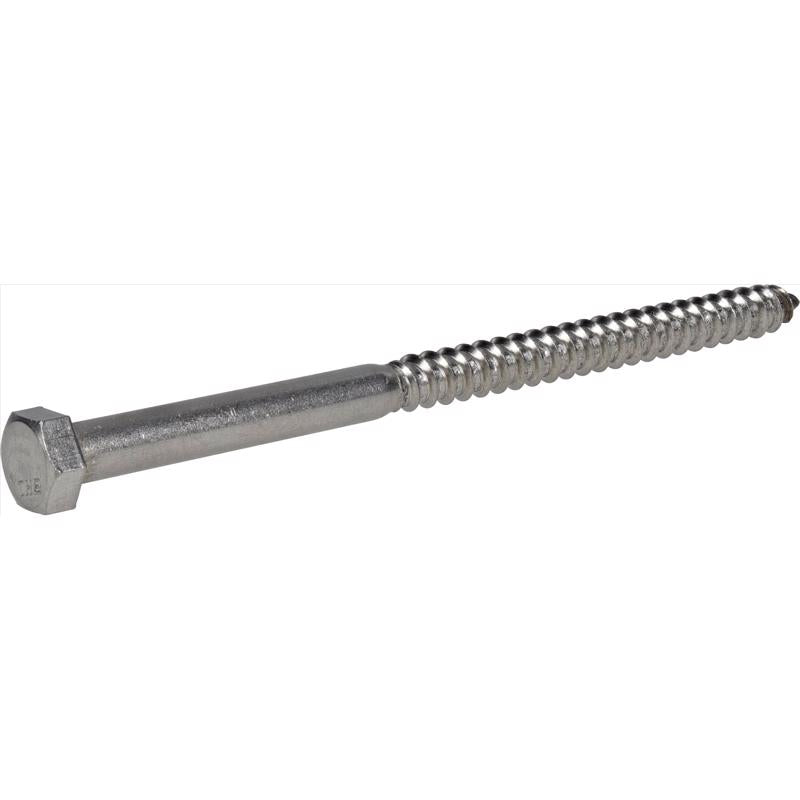 HILLMAN 3/8 in. X 6 in. L Hex Stainless Steel Lag Screw 25 pk