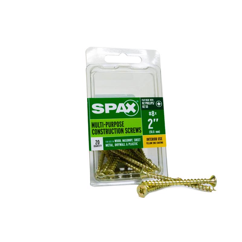 SPAX Multi-Material No. 8 Label X 2 in. L Unidrive Flat Head Serrated Construction Screws