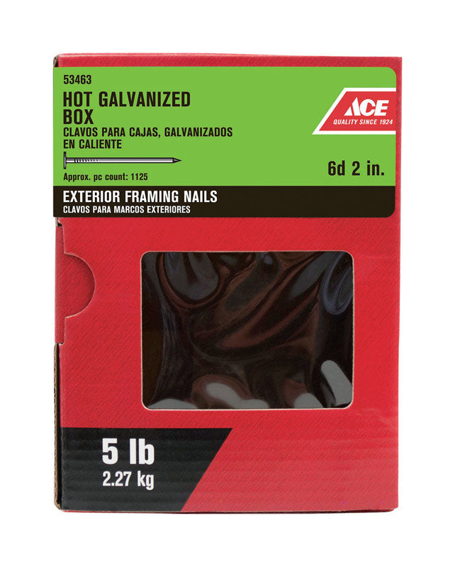 Ace 6D 2 in. Box Hot-Dipped Galvanized Steel Nail Flat Head 5 lb