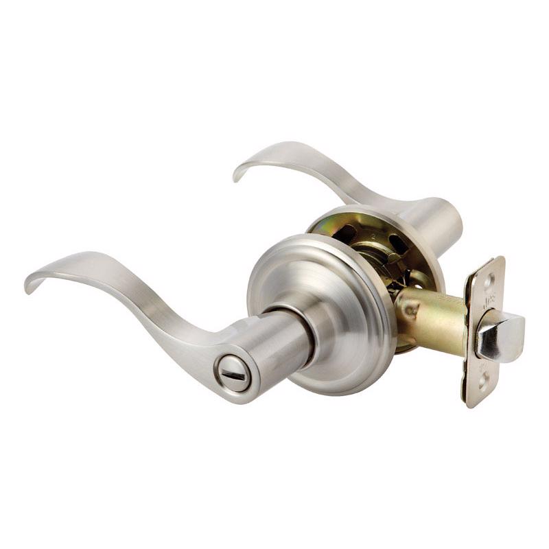 Ace Wave Lever Satin Nickel Privacy Lockset 1-3/4 in.