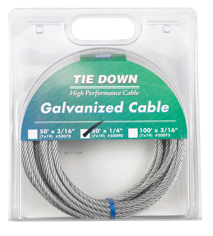 Tie Down Engineering 1/4 in. D X 50 ft. L Galvanized Steel Aircraft Cable