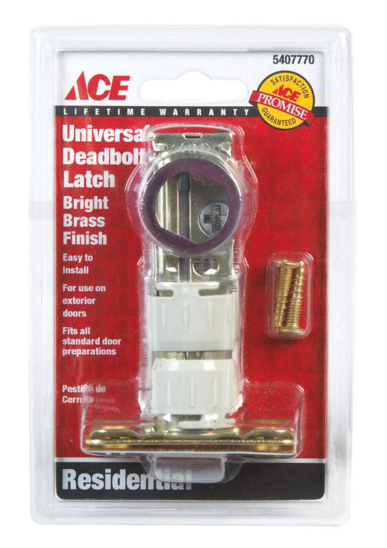 Ace Bright Brass Steel Deadbolt Latch 1 pk