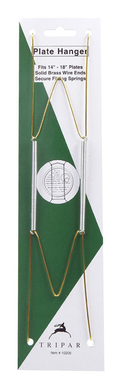 Tripar 14 to 18 in. Brass Bent Curves Plate Hanger 1 pk