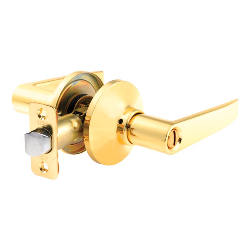 Ace Straight Lever Polished Brass Privacy Lockset 1-3/4 in.